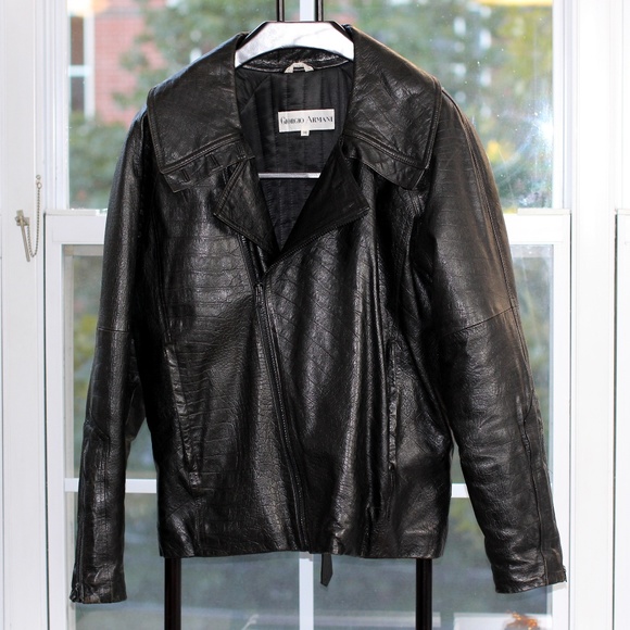 Giorgio Armani Other - Vintage Giorgio Armani Croc Patterned Moto Jacket